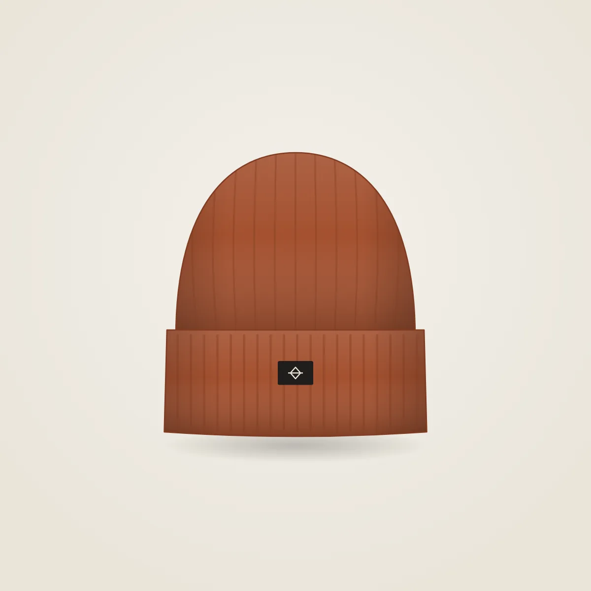 Rib Beanie in Clay