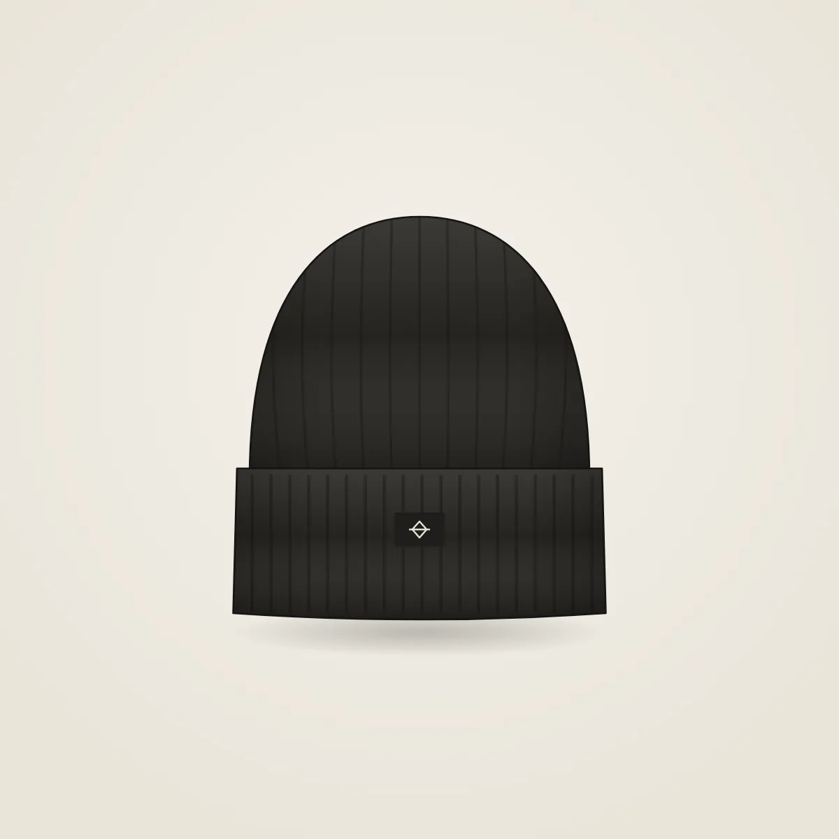 Rib Beanie in Ink